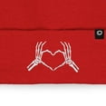 thumbnail image 2 of Dalix Heart of Bones Embroidered Beanie Hat Knit Cap Cold Weather Womens in Red, 2 of 5