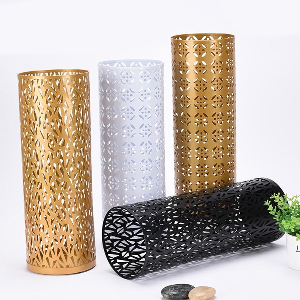 Giaone Modern Umbrella Holder with Hollowout Pattern Designs Strong Metal Umbrella Stand for Entryway Home Offices Accessory