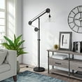 thumbnail image 2 of Evelyn&Zoe Traditional Metal Floor Lamp with Glass Shade and Pulley System, 2 of 5