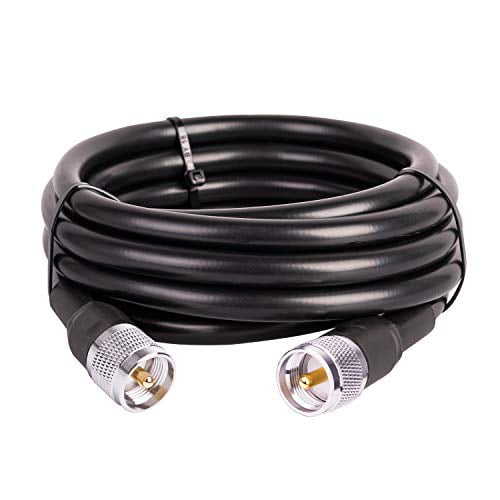 XRDS-RF KMR 400 UHF Coaxial Cable 25ft, PL-259 UHF Male to Male Connector Coax Jumper Low Loss 50 ohm Cable for AIS Antenna, VHF Marine Antenna, HAM and CB Radio, Antenna Analyzer,