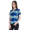 thumbnail image 3 of Moomaya WoMen's Printed Top T-shirt Casual Stretchable Jersey Top Short Sleeve Blouse, 3 of 9
