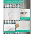 thumbnail image 4 of No Hook Shower Curtain with Snap in Liner, Christmas Blue Snowflake Black White Plaid Hotel Shower Curtains for Bathroom, Washable Shower Curtain Liner Set with Mesh Top Window, 72”x78”, 4 of 6