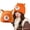 orange color, variant on Cute Fox Ear Knit Cold Hat for Women, Fall Winter Warm Beanie