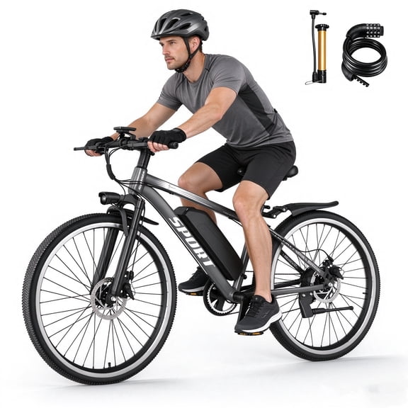 ASKGO Electric Bike for Adults 1500W Peak 749W Rated Motor, 25 MPH& 45 Miles Range, 26" Ebike with 48V 10Ah Removable Battery ,Unisex UL2849