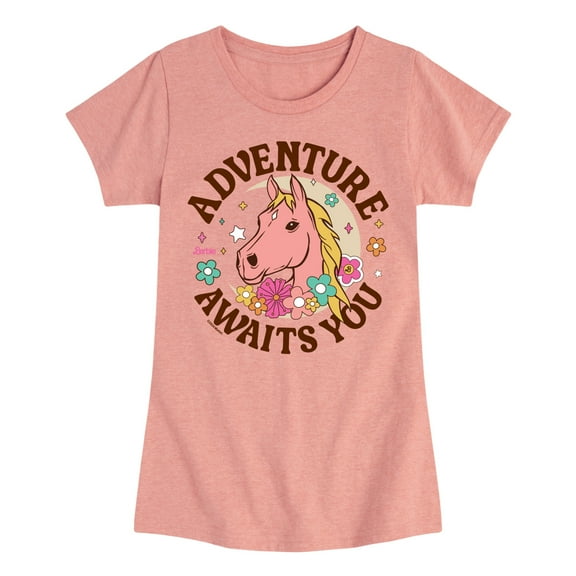 Barbie - Adventure Awaits You - Girls Fitted Short Sleeve Graphic T-Shirt