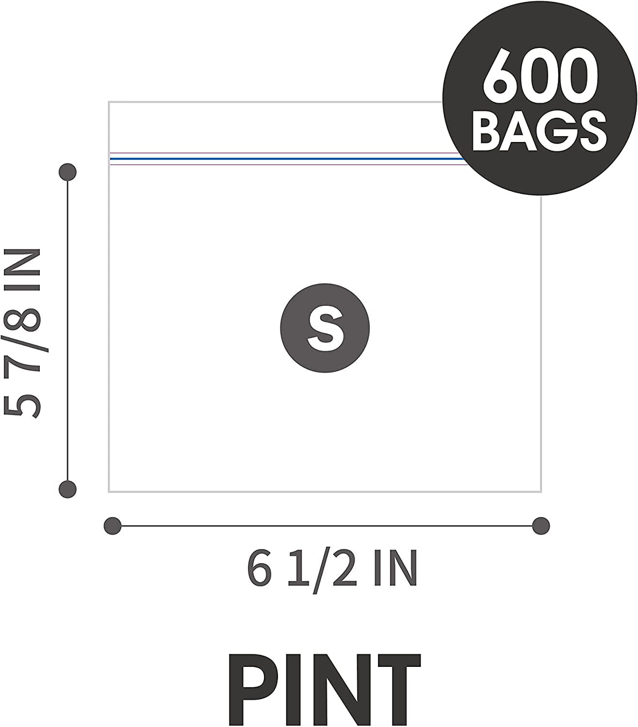 24/7 Bags | Double Zipper Seal Storage Bags, Quart size, 200 Count (4 Packs of 50) Easy Open Tabs, BPA-Free