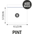 thumbnail image 2 of 24/7 Bags - Double Zipper Pint Storage Bags, 600 Count (12 Packs of 50), 2 of 9