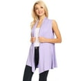 thumbnail image 2 of Women's Sleeveless Open Front Cardigan Lightweight Solid Drape Vest, 2 of 5