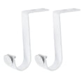 thumbnail image 1 of Unique Bargains 2Pcak Ceiling Mount Curtain Rod Brackets, Drapery Holder for 1 Inch Rod, White, 1 of 7