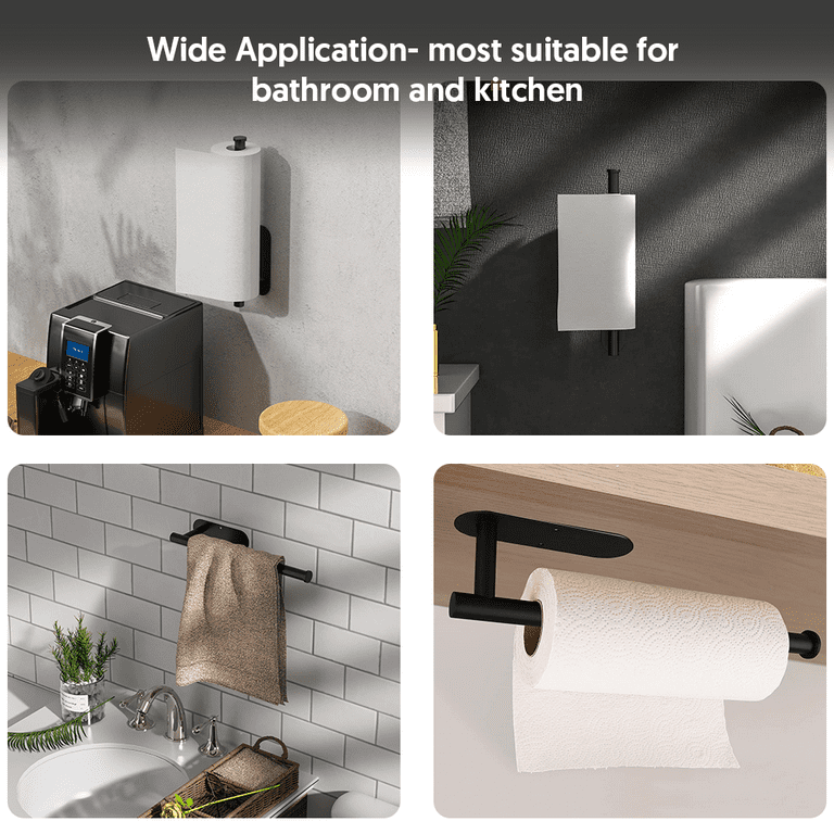 Paper Towel Holder Wall Mount BCOOSS Matte Toilet Paper Holder Black