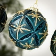 thumbnail image 2 of Patterned Ball Ornament Multicolor 4"H Glass Set of 4, 2 of 4