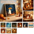 thumbnail image 2 of Framed Wall Art Vintage Spooky Ghost Halloween Design Gold Framed Wall Art Fall Decor for Home Halloween Home Decor Seasonal Indoor Display, 2 of 7