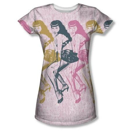 Bettie Page Girl - Bettie Page Multiples Girls Jr Sublimation White