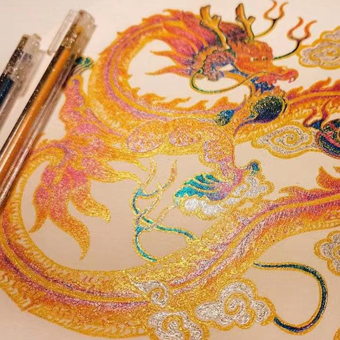 Glitter Gel Pens 12 Colors For Coloring Metallic Vibrant Sparkle Colorful Pen  Colored Neon Adult Books Gelly Roll
