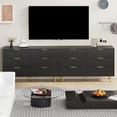 thumbnail image 6 of Fluted Dresser For Bedroom,Modern Chest Of Drawers Bedside Nightstand With Metal Legs&Gold Handle,Wood Side Table Closet Storage Dresser Organizer For Living Room Entryway, 6 of 7