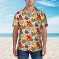 thumbnail image 4 of Daiia Fall Maple Leaves Hawaiian Shirt for Men Gentle Cotton Regular Short Sleeve Casual-Small, 4 of 9