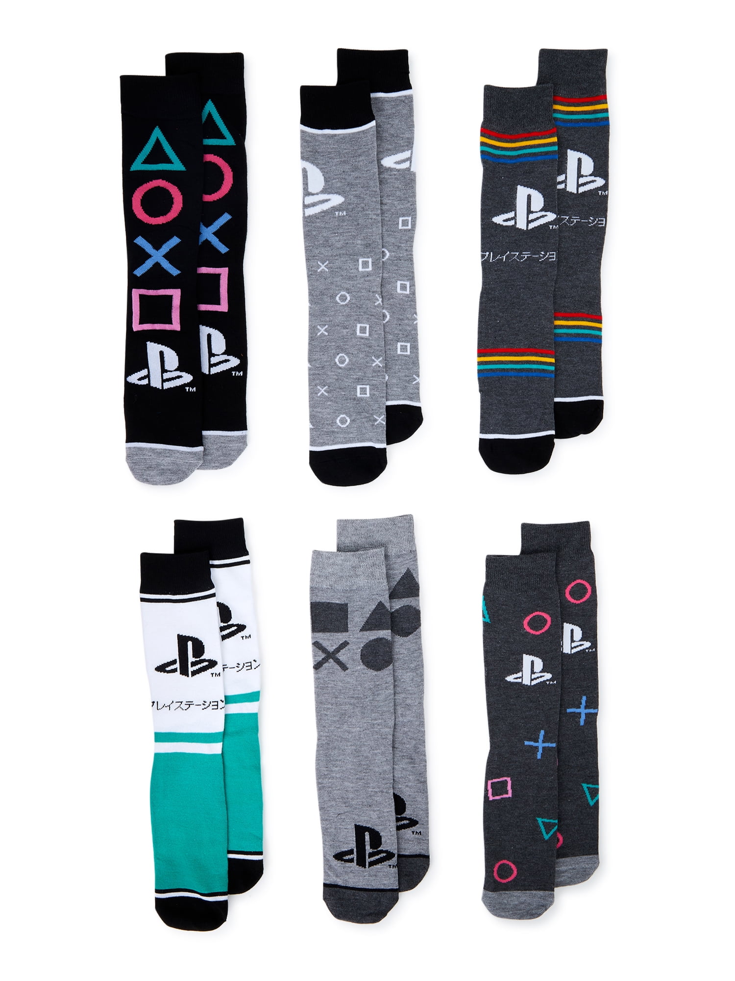 Officially Licensed Men's Sony PlayStation All Over print Crew Socks 