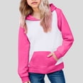 thumbnail image 2 of Ulanda Kids Cotton Hoodies Loose Plain Pullover Hoodie Sweatshirts Boys Girls Cotton Soft Casual Clothes with Pockets (Hot Pink, 14-15 Years), 2 of 5