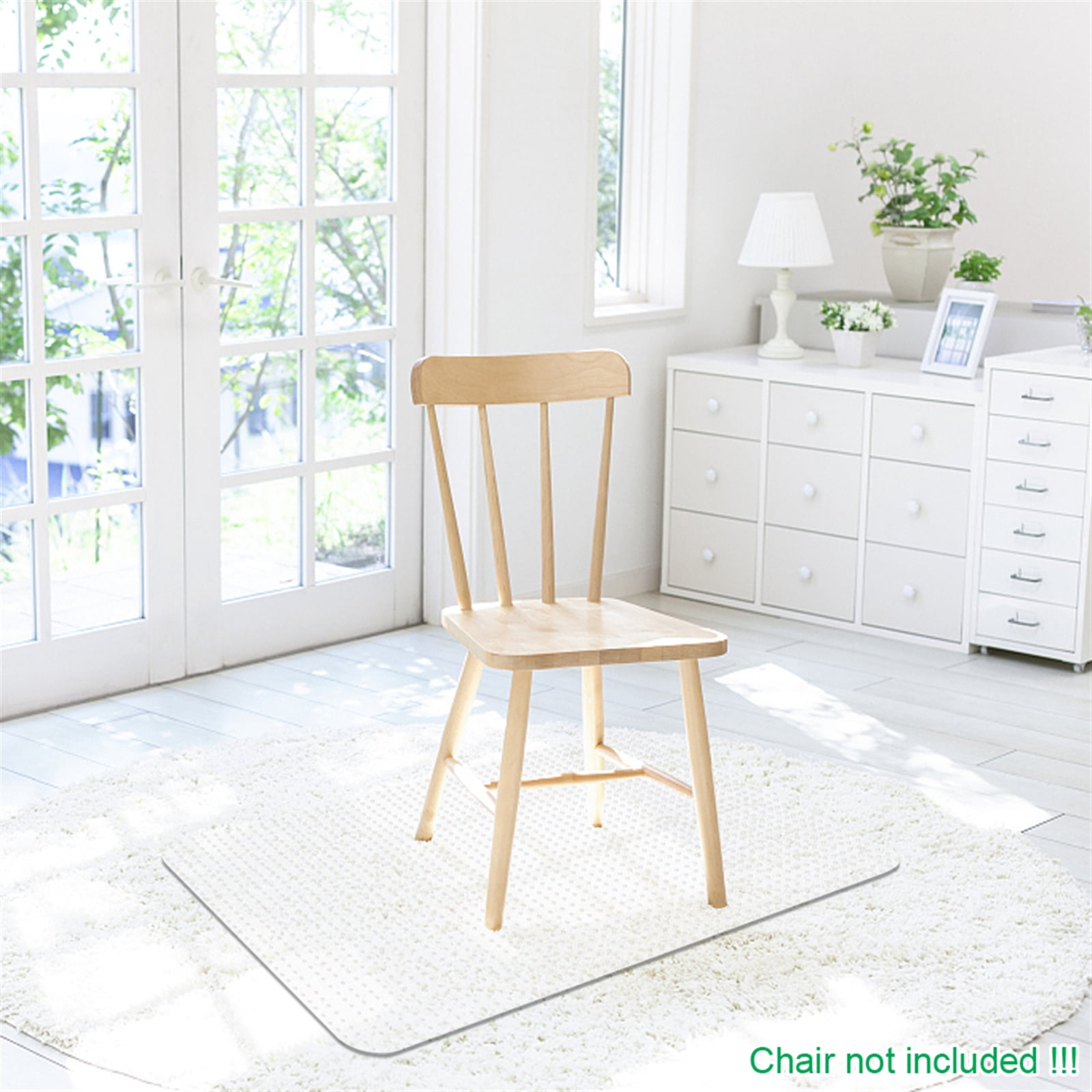PVC Rectangle Floor Protection Mat Chair Mat with Nail Transparent