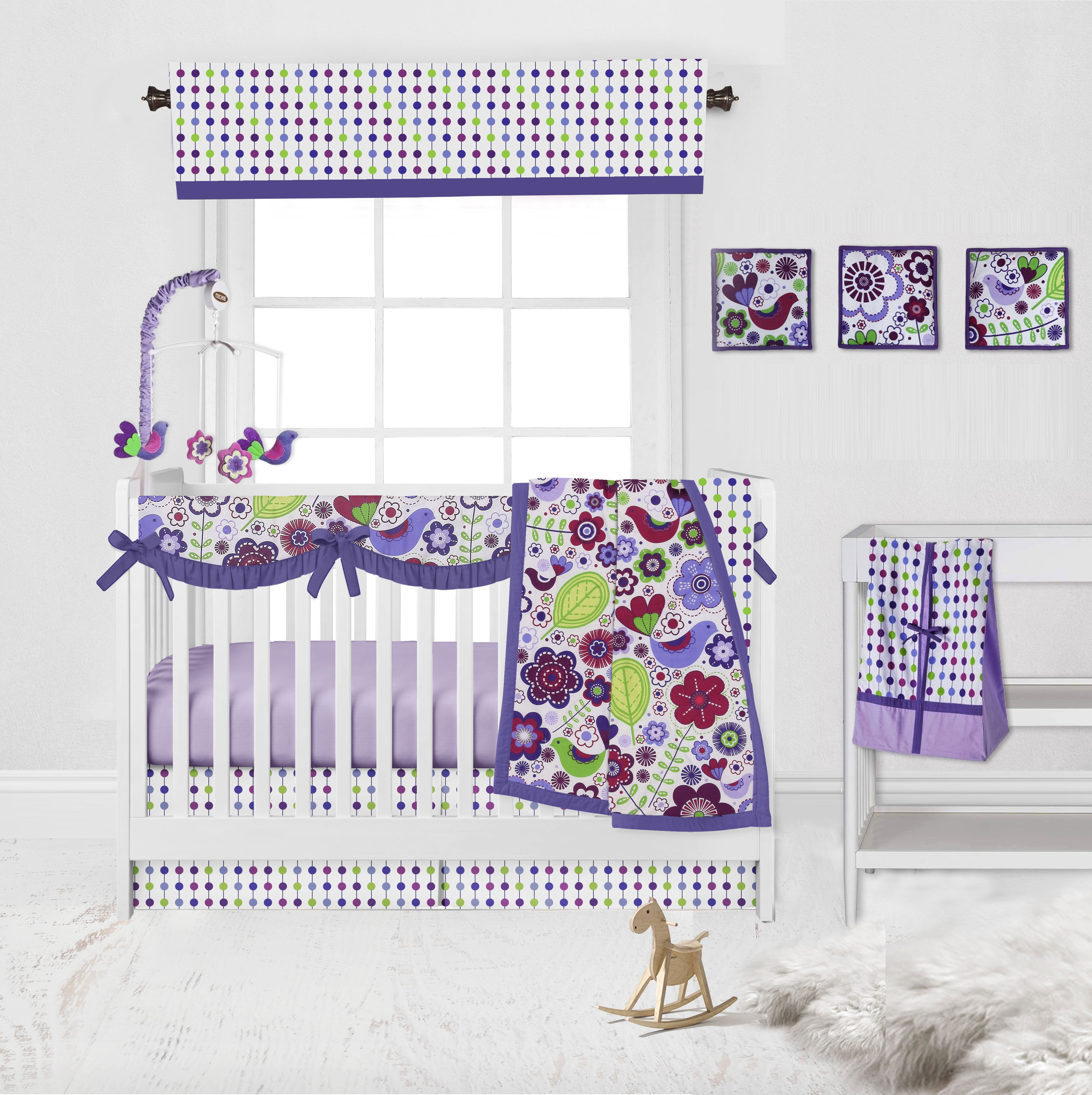 Bacati - Botanical Purple Musical Baby Crib Mobile