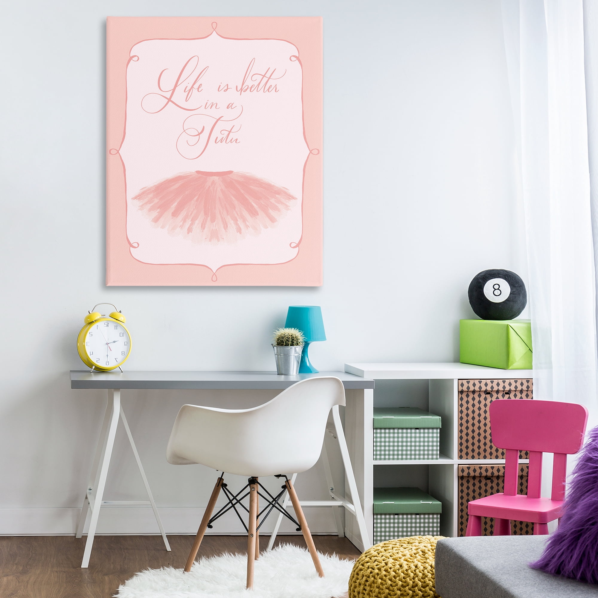 Stupell Industries Life's Better in Tutu Entertainment Painting Wrapped Canvas Art Print Wall Art, 36 x 48