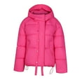 thumbnail image 3 of Black and Friday Clothing Sales Idoravan Women's Quilted Puffer Coat,Women's Fall and Winter Long Sleeved Warm Cotton Jacket Bread Hot Pink L, 3 of 4