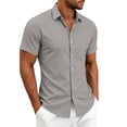 thumbnail image 5 of Kezqiaxn Oversized Shirt Men Summer Short Sleeve Business Work Button Up Shirt with Pockrt Fashion Clothing 2026, 5 of 8