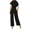 thumbnail image 4 of Baqcunre One Piece Jumpsuits For Women Women'S V Neck Short Sleeved Belt Casual Fashion Jumpsuit Womens Shorts Womens Pants Black L, 4 of 4
