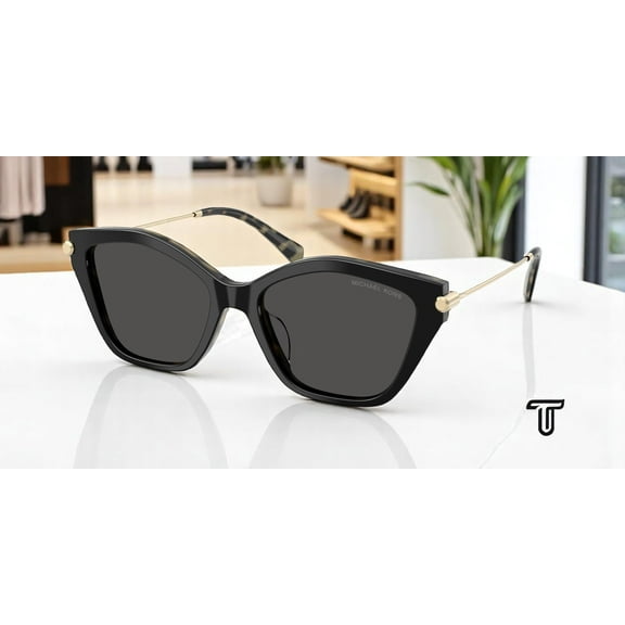 MICHAEL KORS MK2246U 395087 Catskills Black Amber Tort Grey 52 Womens Sunglasses