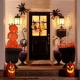 thumbnail image 3 of Halloween Wreath With Lights Spooky Pumpkin Ghost Door Wreath With Lighted Halloween Door Hanger For Front Door Home Wall Decor, 3 of 5