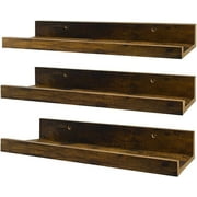 16 Inch Floating Shelves Wall Set of 3, Rustic Large Mounted Wall Shelves, Picture Ledge Shelf for Bedroom Living Room Bathroom Kitchen