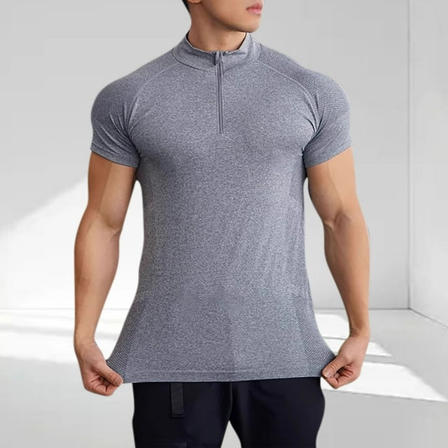pstuiky camisetas de manga corta para hombre, Blusas y camisas casuales de verano para hombre, de manga corta, de color liso y con bolsillos. ropa de hombre m