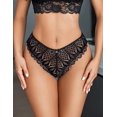 thumbnail image 3 of XmhyTop 4 Pares de Bragas para Mujer con Encaje Cruzado Decorativo, Estilo Atractivo y Feminino, Paquete con 4 Unidades, Talle S Negro, 3 of 5