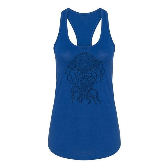 Jellyfish In Zentangle Style Racerback Tank Women -Image by Shutterstock, Female XX-Large