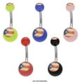 thumbnail image 1 of Acrylic Puerto Rico Flag Belly Button Ring, 1 of 1
