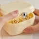 thumbnail image 1 of Caja de Almacenamiento Portátil con Espejo Incorporado, Organizador de Doble Capa con Separadores para Anillos y Collares, Estuche de Plástico Antipolvo, 10x6x6cm, Blanco Amarillo Rosa, 1 of 6