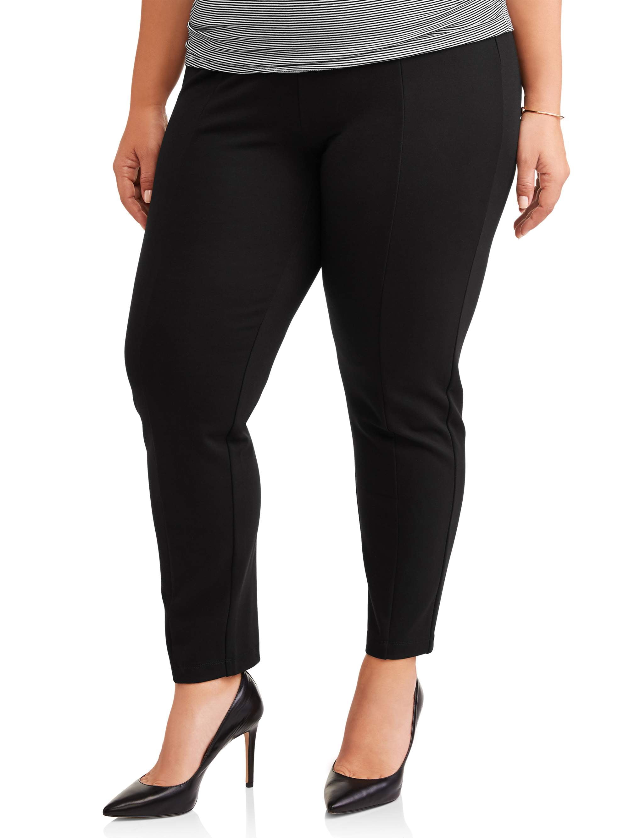 terra & sky women's plus straight leg stretch woven pants