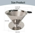 thumbnail image 3 of Pour Over Coffee Dripper Reusable Drip Coffee Filter Portable Pour Over Coffee Maker Home Camping V60 Stainless Filter Cup Hand Coffee Filter, 3 of 9