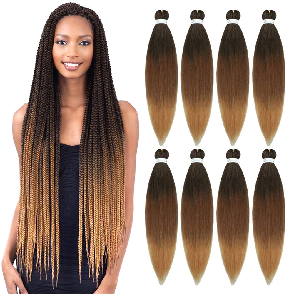 Pesonlook 8 Packs Pre Stretched Braiding Hair 3 Tone Ombre Braiding Hair  for Synthetic Braids Twist 20 Inch Yaki Texture Itch Free Hot Water Setting  Synthetic Hair Extension(T1B/30/27#) - Walmart.com