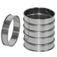 thumbnail image 1 of 6 Pack 4 Inch Double Rolled English Muffin Rings, Stainless Steel Crumpet Rings, Tart Rings, Round, 1 of 8