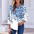 thumbnail image 6 of Abomasnow Womens Button Down Shirt Long Sleeve Blouse Dressy Casual Floral Printed Business Work Tops, 6 of 6