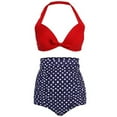 thumbnail image 1 of Bandage Bikini High Waist Bikini Wave Point Pattern Swimwear Two Pieces Bkini, 1 of 2
