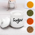 thumbnail image 4 of Swetwiny Porcelain Sugar Bowl with Lid and Spoon, 12 Ounces Ceramic Sugar Storage Jar Sugar Dispenser, White Seasoning Container for Home and Kitchen (Sugar), 4 of 8