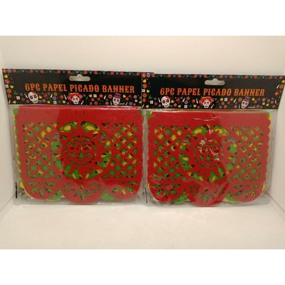 2 PACK 6PC Papel Picado Banner