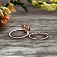 thumbnail image 5 of 2.25 Carat 6mm Round Cut VS Morganite Engagement Ring Set 10k Rose Gold Milgrain Band Halo Anniversary Gift Personalized for Brides, 5 of 5