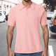 thumbnail image 4 of Gibobby Polo Casual para Hombre Polo de manga corta con cierre para hombre estilo casual de punto(Rosa,XG), 4 of 5