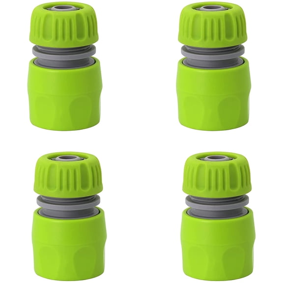JamY Home Garden Quick Spray Water Connectors, 1/2" Plastic Hose Pipe Repair Irrigations Thread Connector(Green,4-Pack)