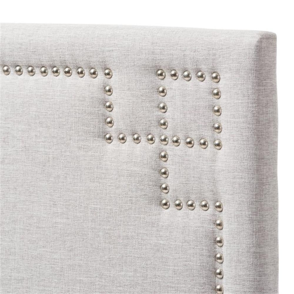 Bowery Hill Modern Upholstered Twin Headboard in Grayish Beige