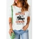 thumbnail image 2 of ABPHQTO Camiseta blanca con cuello redondo y estampado gráfico de vaquero americano para mujer, 2 of 5