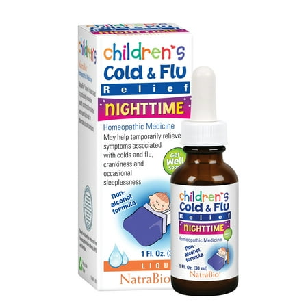 NatraBio  Children s Cold   Flu  Nighttime  1 fl oz  30